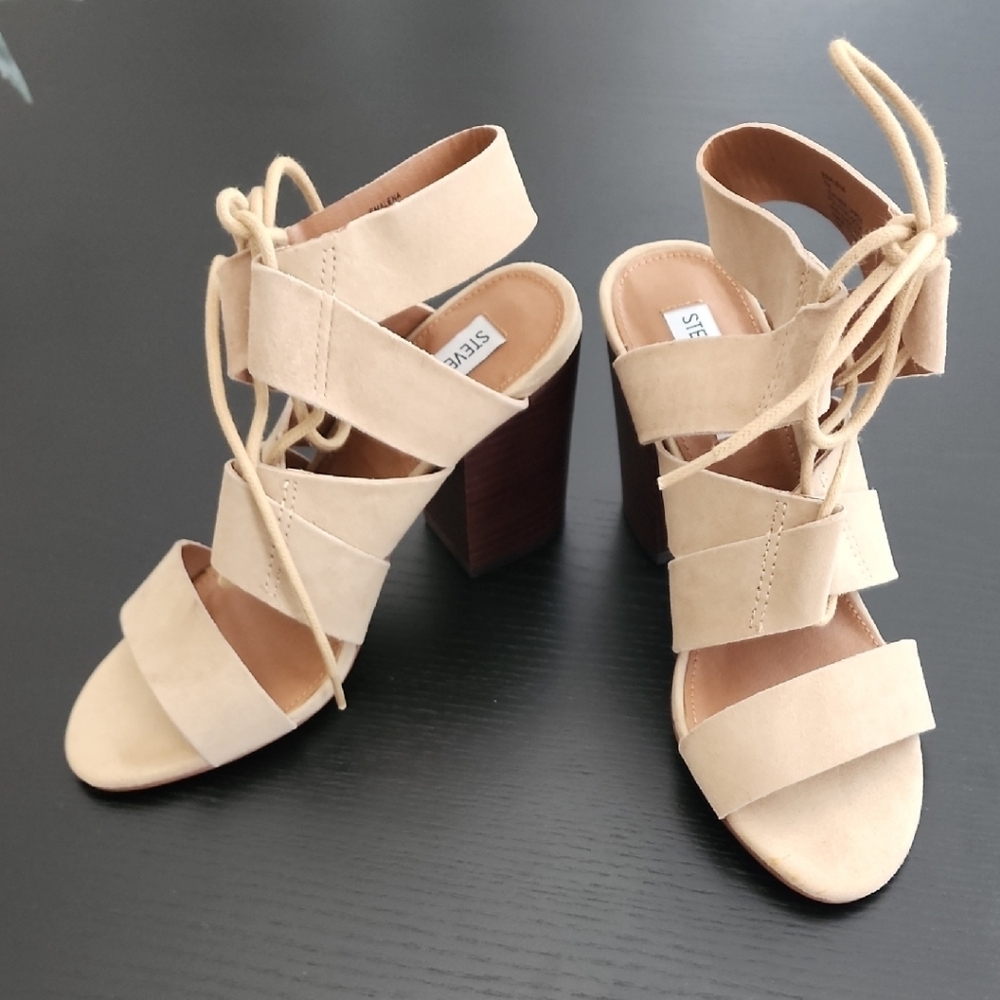 Steve Madden Tan Lace-Up Sandals